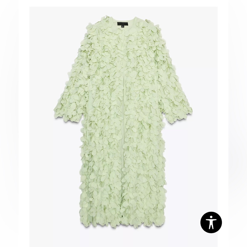 Zara Petal Coat in Mint Green